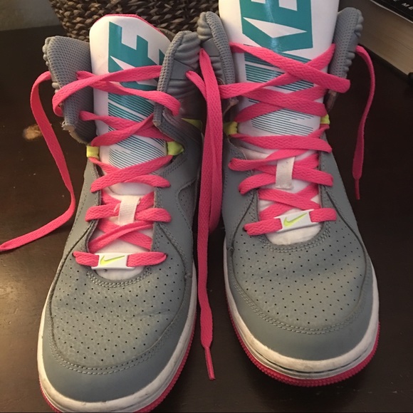 hot pink nike high tops